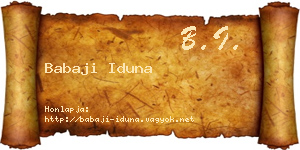 Babaji Iduna névjegykártya